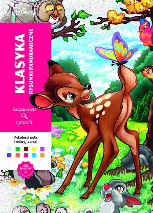 Art therapy Kolorowanka antystresowa Disney Klasyka Rysunki panoramiczne Zagadkowe rysunki