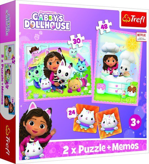 Puzzle 2w1 + memos - Gabi z Kocim Przyjacielem