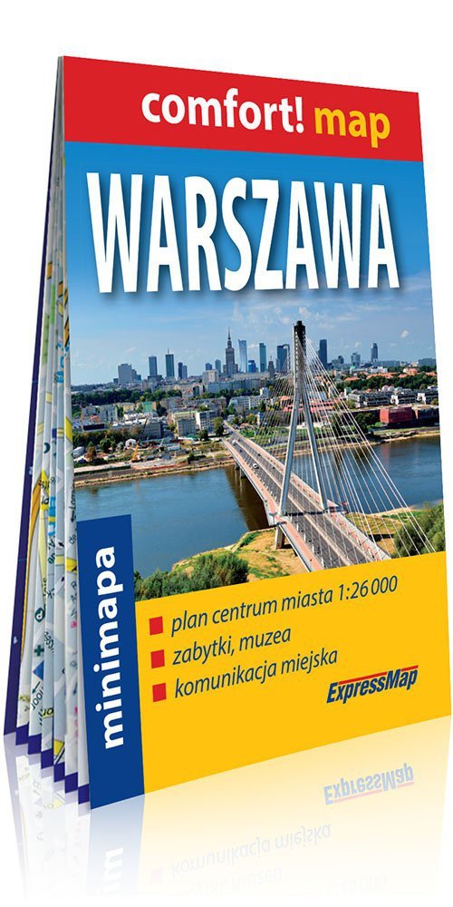 Warszawa laminowany plan miasta mini 1:26 000