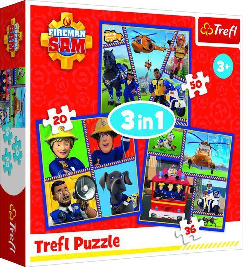 Puzzle 3w1 Strażak Sam Dzień Strażaka Sama