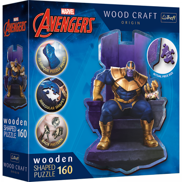 Puzzle 160 drewniane konturowe Thanos na Tronie 20184