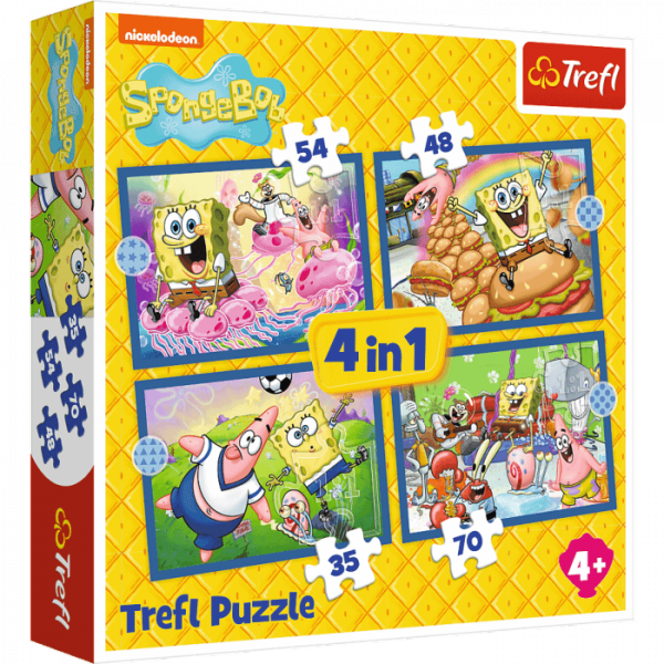 Puzle 4w1 Podwodne życie SpongeBoba 34674