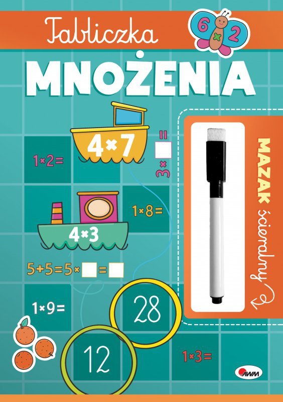 Tabliczka mnożenia. Mazak ścieralny