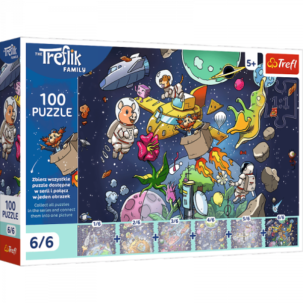 Puzzle 100 Rodzina Treflików Wujcio w kosmosie 16546