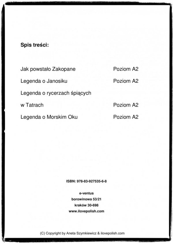 Legendy podhalańskie. Pomoc dydaktyczna do nauki języka polskiego jako obcego na poziomie A2 (ebook)