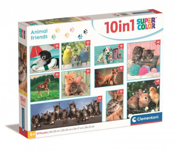 Puzzle  10 w 1 Super Color. Animal Friends