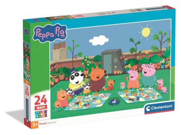 Puzzle 24 elementów. Maxi. Super kolor. Peppa Pig