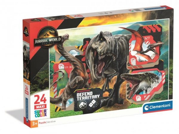 Puzzle 24 elementów. Maxi. Super kolor. Jurassic World