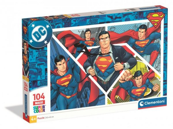 Puzzle 104 elementów. Maxi. Super kolor. Superman
