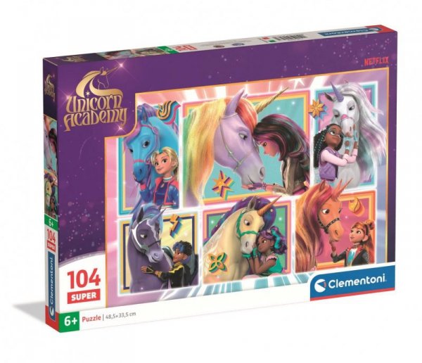 Puzzle Super 104 elementów. Unicorn Academy 1