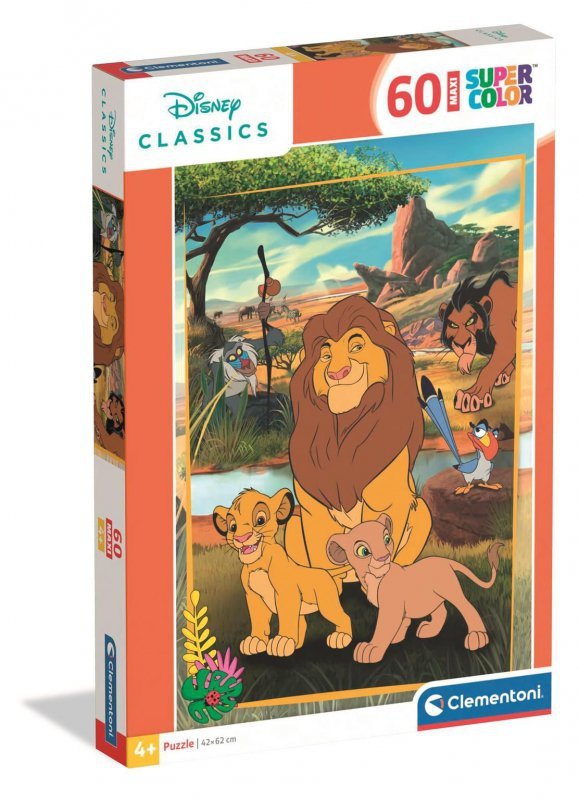 Puzzle 60 elementów. Maxi. Super kolor. The Lion King