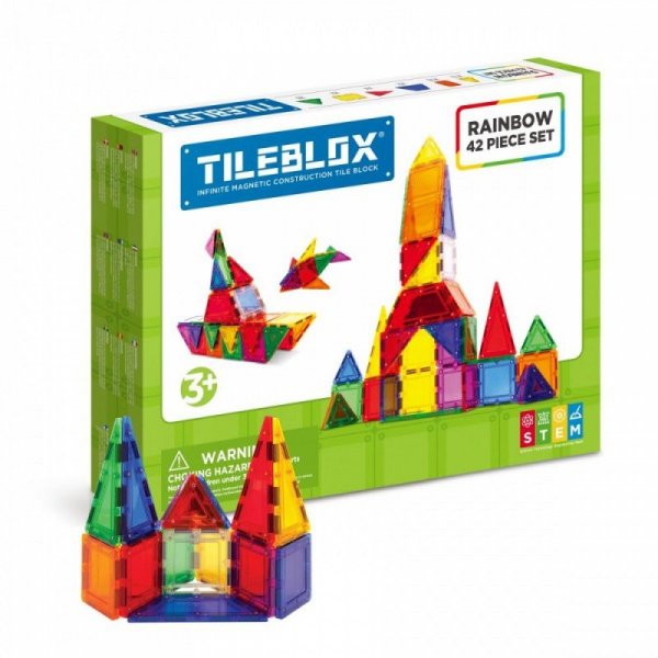 Tileblox. Zestaw tęczowy. 42 elementów