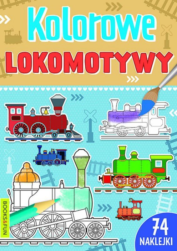 Kolorowanka. Kolorowe lokomotywy