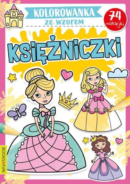 Księżniczki. Kolorowanka ze wzorem