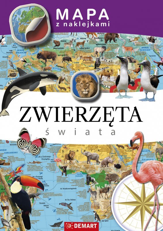 Mapy z naklejkami. Zwierzęta świata