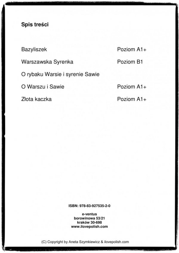 Legendy warszawskie. Pomoc dydaktyczna do nauki języka polskiego jako obcego na poziomie A1-B1 (ebook)