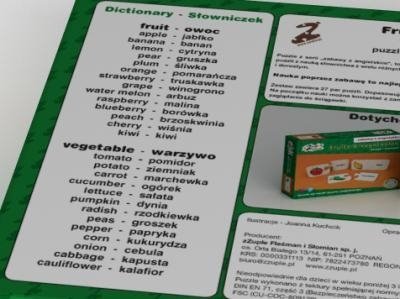 zZuple. Fruits and vegetables. Jednostronne puzzle do nauki języka angielskiego: owoce i warzywa