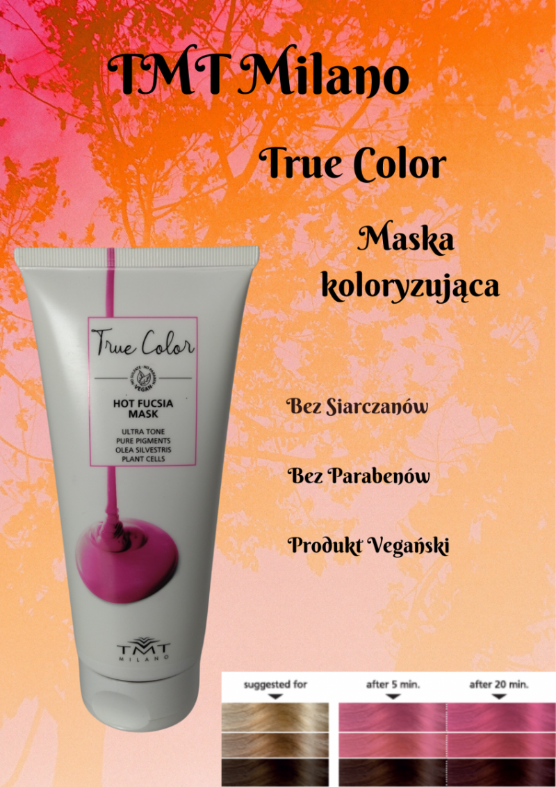 TMT Milano True Color Hot Fucsia Mask- Maska pigmentująca &quot; Gorąca fuksja&quot; 200ml.