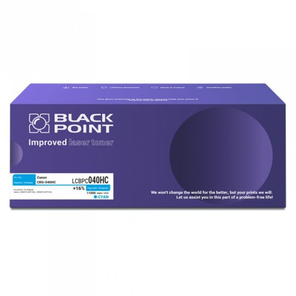 Black Point toner LCBPC040HC zastępuje Canon CRG-040HC cyan