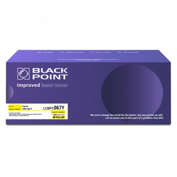 Black Point toner LCBPC067Y zastępuje Canon CRG-067Y yellow