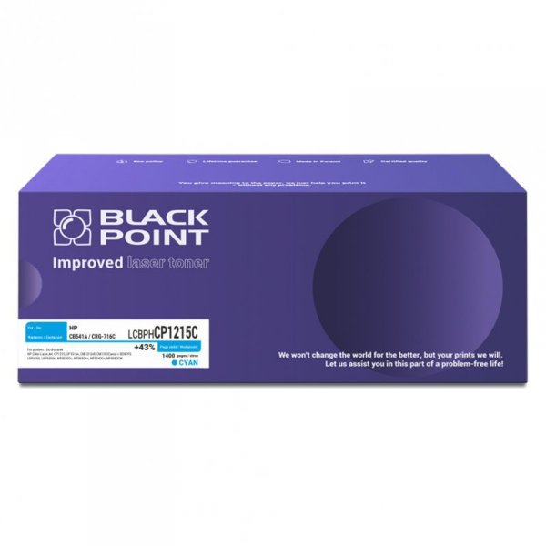 Black Point toner LCBPHCP1215C zastępuje HP CB541A / CRG-716C, niebieski