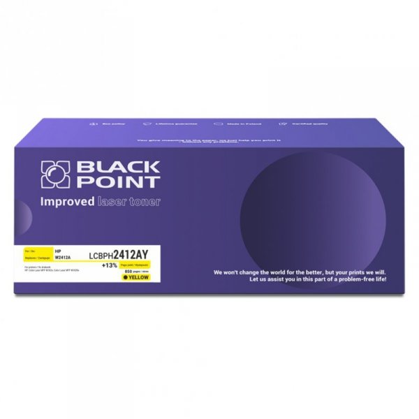 Toner Black Point LCBPH2412AYC &lt;br&gt; 
Zastępuje: HP W2412A &lt;br&gt;
Wydajność: 1400 stron &lt;br&gt;
Kolor: Yellow &lt