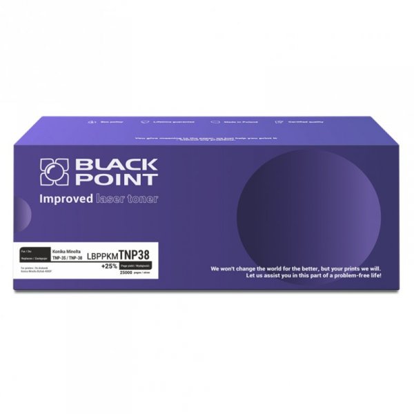 Black Point toner LBPPKMTNP38 zastępuje Minolta TNP-35 / TNP-38, 25000 stron