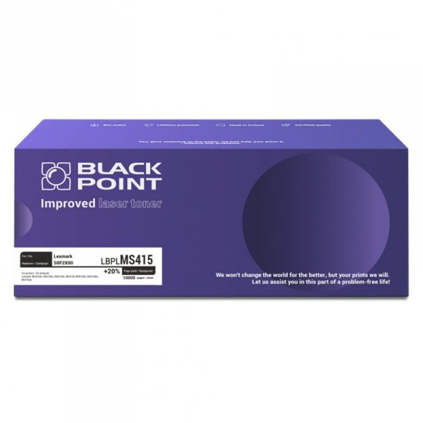 Black Point toner LBPLMS415 zastępuje Lexmark 50F2X00, 10000 stron