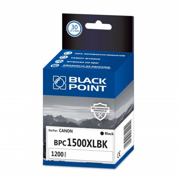Black Point tusz BPC1500XLBK zastępuje Canon PGI-1500XLBK, czarny