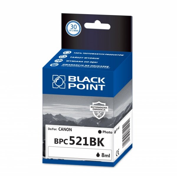 Black Point tusz BPC521BK zastępuje Canon CLI-521BK, foto