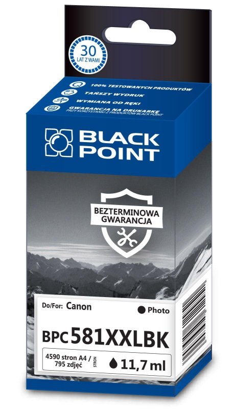 Black Point tusz BPC581XXLBK zastępuje Canon CLI-581BKXXL,photo