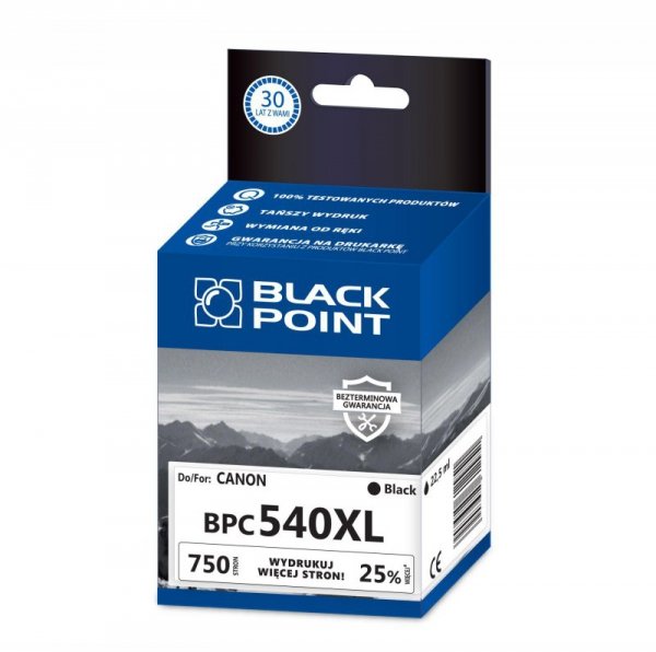 Black Point tusz BPC540XL zastępuje Canon PG-540XL, czarny