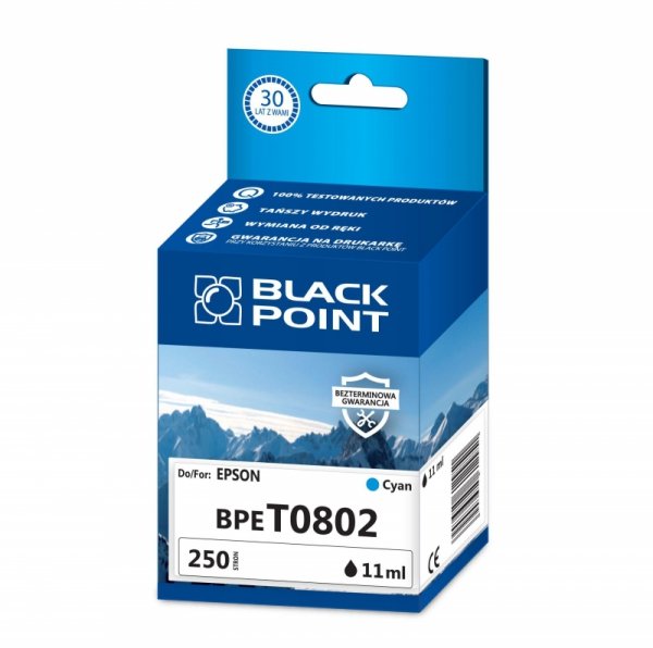 Black Point tusz BPET0802 zastępuje Epson T0802, niebieski