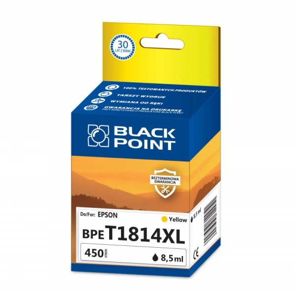 Black Point tusz BPET1814XL zastępuje Epson T1814, żółty