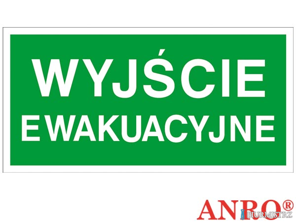Tabliczka Wyjście Ewakuacyjne 200x400 Z-2e PT ANRO