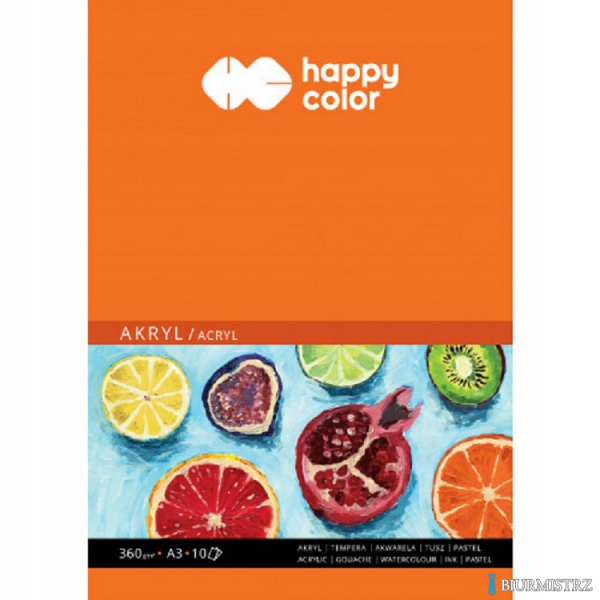 Blok do akrylu, Art., A3, 10 ark, 360g, Happy Color HA 7836 3040-A10