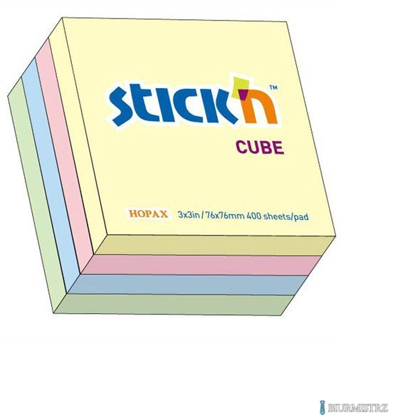 Bloczek STICKN 76x76mm 400k mix 4 kolory pastelowe 21013