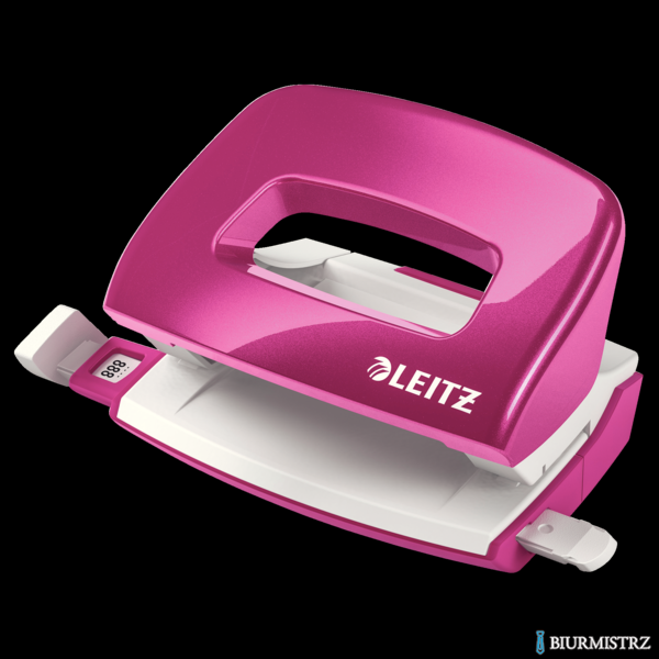 Dziurkacz mini LEITZ WOW metalowy różowy metalik 50601023