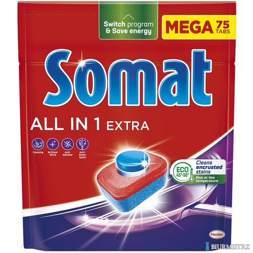 SOMAT Tabletki do zmywarki MEGA 75 szt. All in one Extra  09343