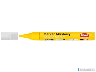 Marker akrylowy, fibrowa końcówka okrągła 2-5mm,  żółty TO-402 Toma