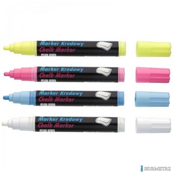 Marker kredowy, końcówka ścięta 15mm, 25g tuszu różowy TO-290 Toma