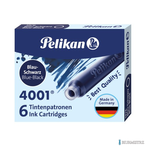 Naboje do piór, krótkie niebiesko-czarne 301184 Pelikan