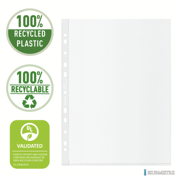 Koszulka groszkowa Recycled Premium PP 100 mic. A4, w kartonie, 627501 op.50 szt. Esselte