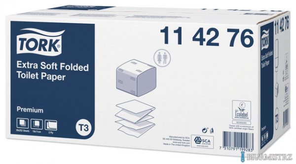 Papier toaletowy w składce ZZ Premium 114276 biały TORK T3