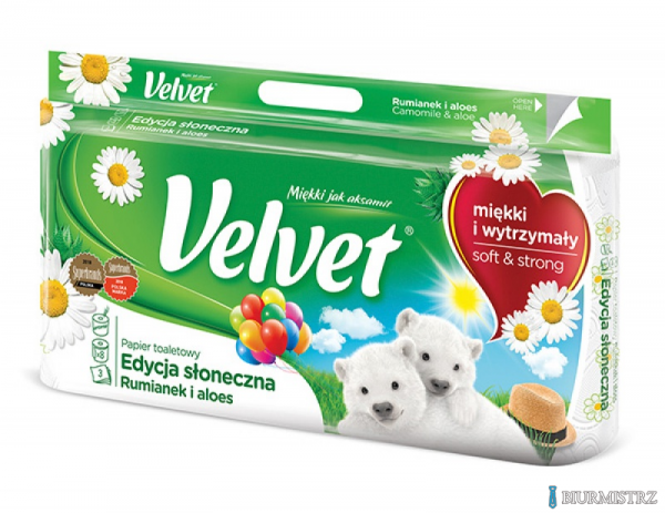 Papier toaletowy Velvet Ecoroll rumianek & aloes 8 rolek
