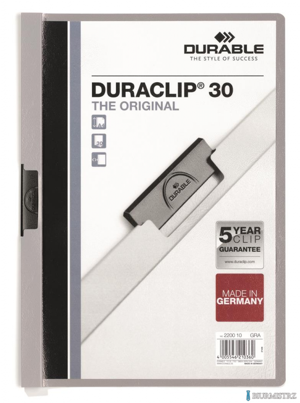 Skoroszyt DURABLE DURACLIP Original 30 szary 2200-10