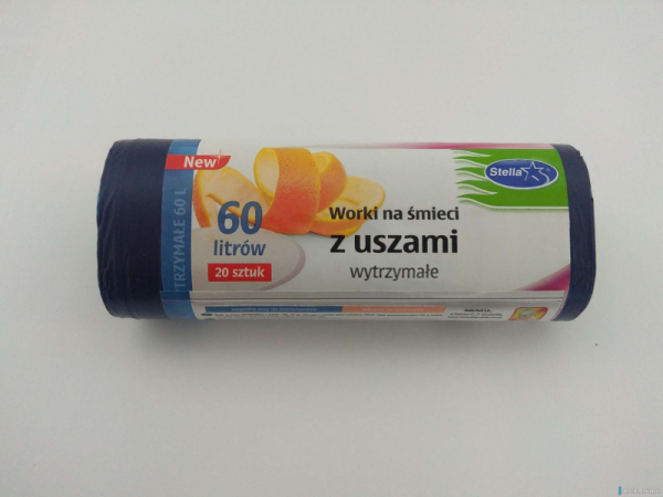 Worki na śmieci z uszami wytrzymałe 60L 20szt. granatowe (HD-LD) STELLA