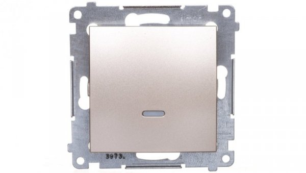 Simon 54 Łącznik jednobiegunowy z podświetleniem, szybkozłącza, złoty mat DW1L.01/44