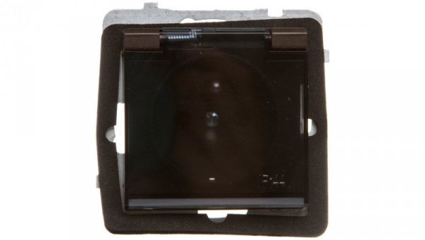 SONATA Gniazdo bryzgoszczelne z/u IP44 klapka przezroczysta czekoladowy metalik GPH-1RZ/m/40/d