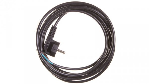 Przewód przyłączeniowy W-3 3x1,0 mm2 czarny z wtyczką kątową 5m 51.930